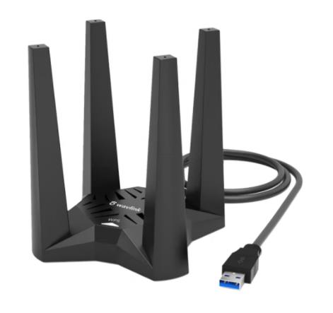  1900M双频USB无线网卡台式机笔记本无线信号WIFI接收发射器游戏千兆 1900M电竞外置四天线款